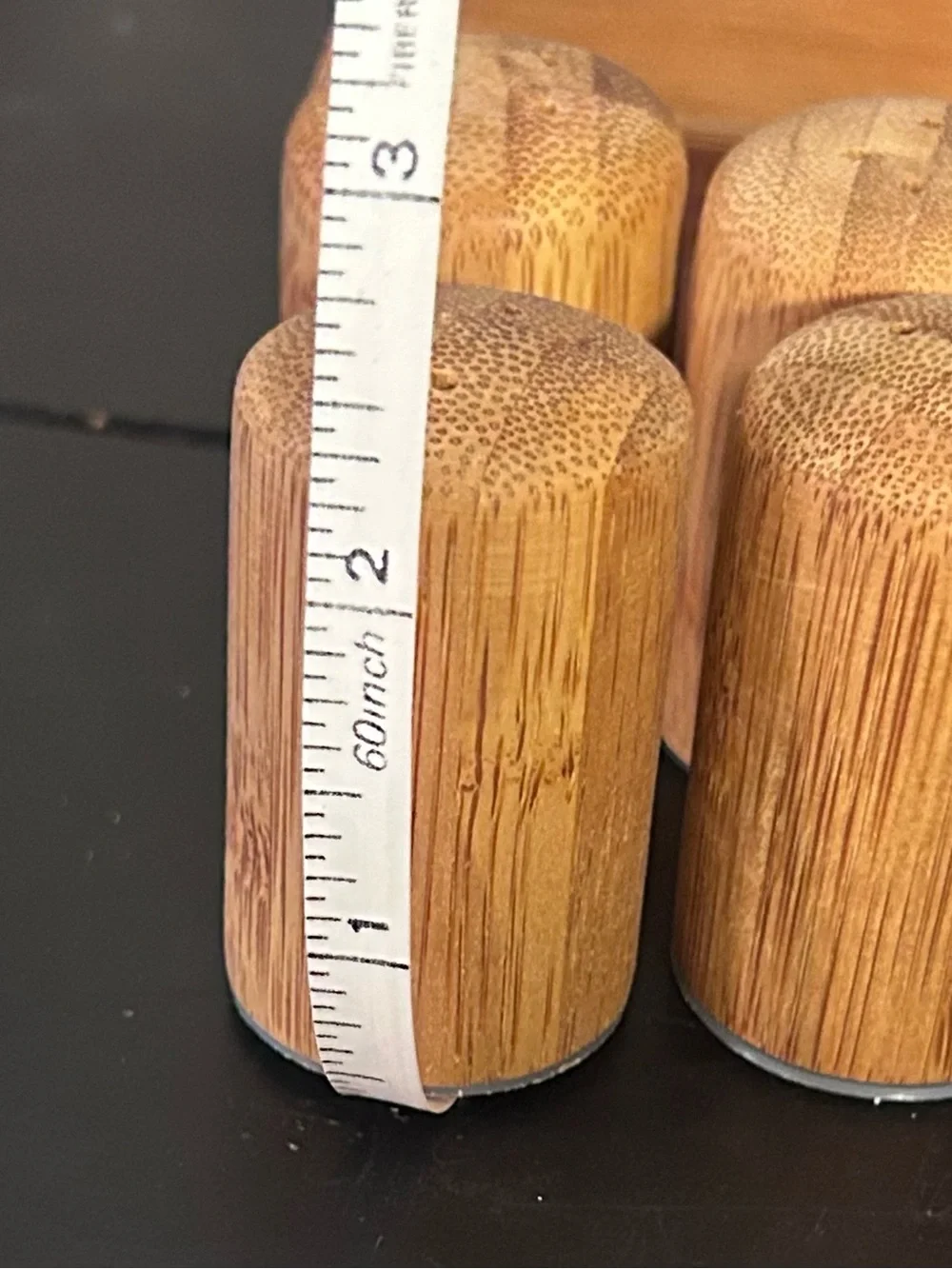 8 Pc Bamboo Salt Pepper Shaker Set w/ Storage Tray Refillable Kitchen Table